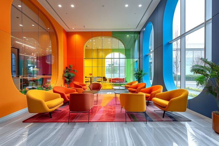 Bureau coloré motivant et dynamisant